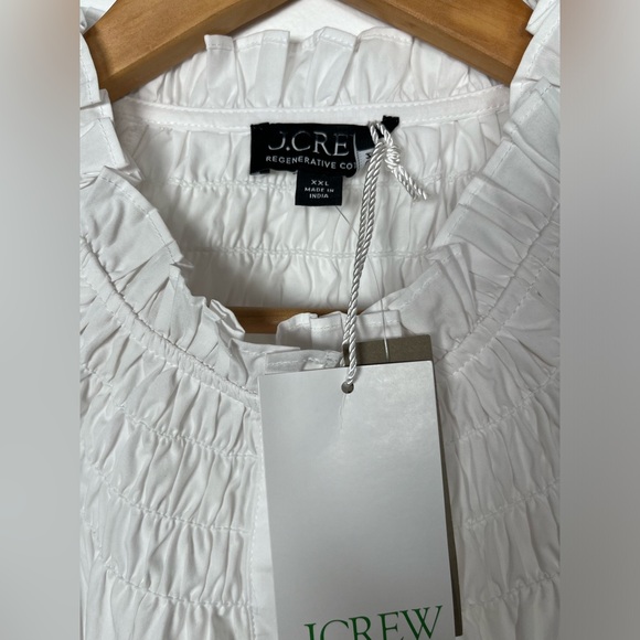 NWT J.CREW Size XXS, XL, XXL Smocked-neck top White - Picture 13 of 15